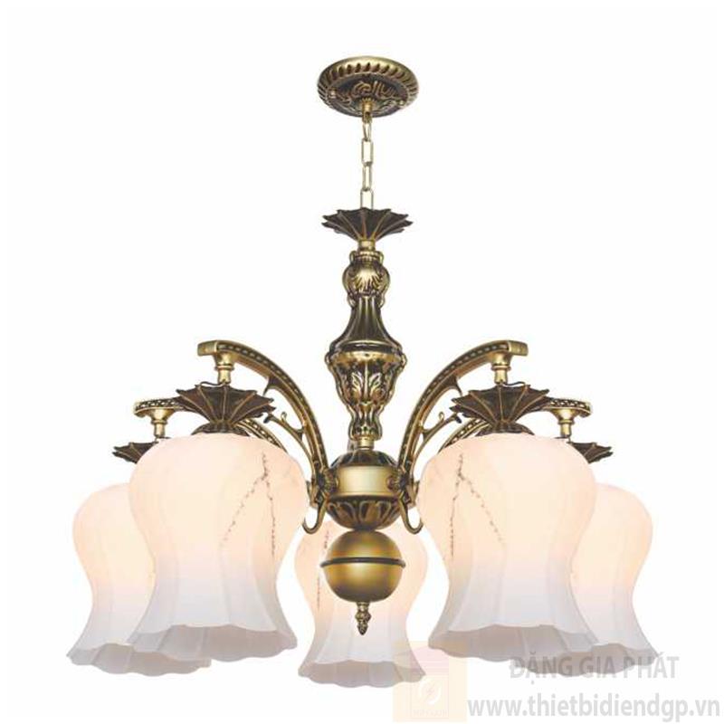Đèn chùm cổ điển Ø550*H450+400, E27*5 lamp